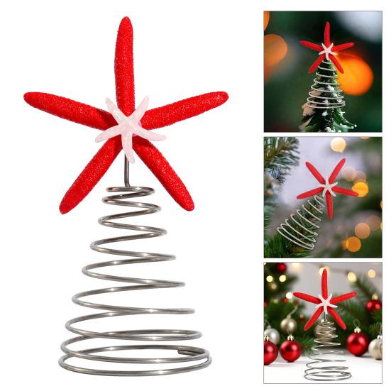 Starfish Christmas Tree Topper Starfish Decoration with Metal Spiral Wire