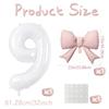 Number balloon set baby pink bow balloon ,white and pink balloon birthday proposal, weddingballoon decoration