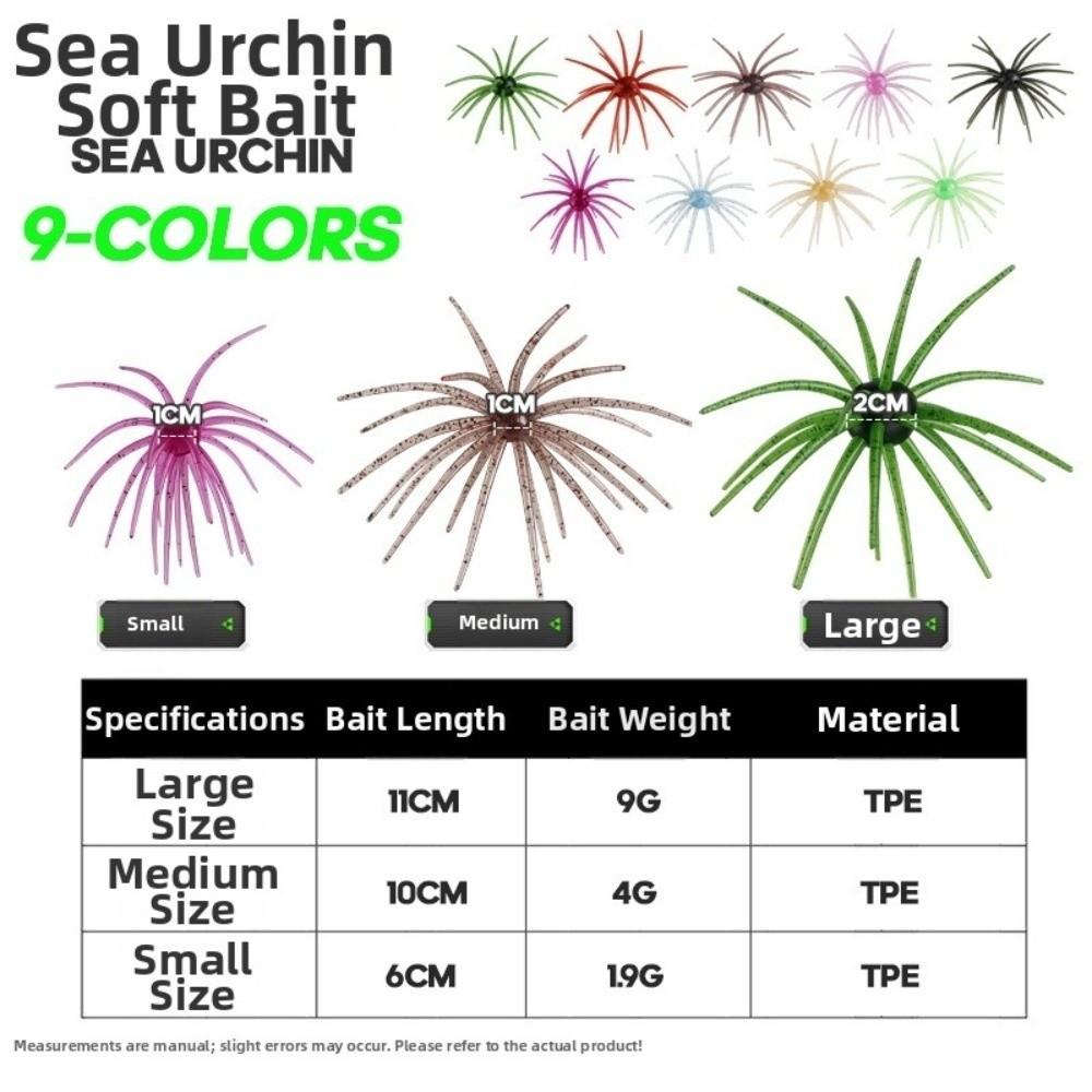 5pcs Set S/M/L Fishing Bait Floating Design Sea Fishing Lure Sea Urchin Lure  Fishing Accessories