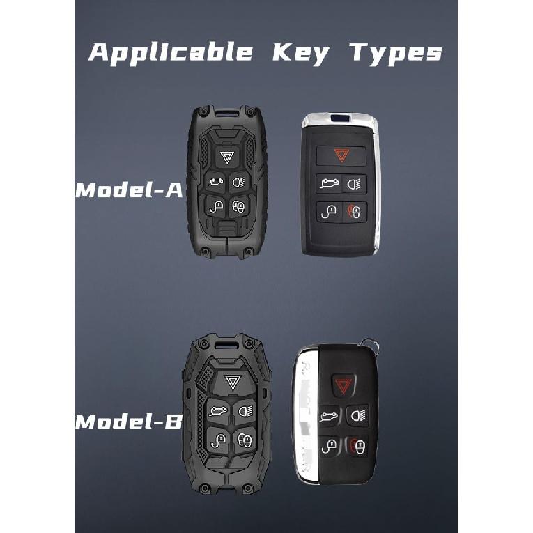 Heavy Metal Key Fob Cover Case Protector For Land Rover, Keychain, Accessories For 2010-2017 Land Rover Range Rover Evoque, 12-15 LR2 LR4 Discovery &