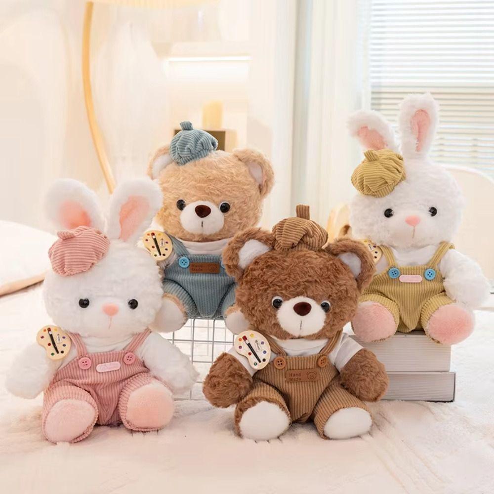 Fluffy Bunny Soft Stuffed Toys With Hats Rabbit Stuffed Animal  Party Supplies