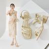 Thin Strap Straight Strap Fairy Style Thick Heel Fashionable Sandals