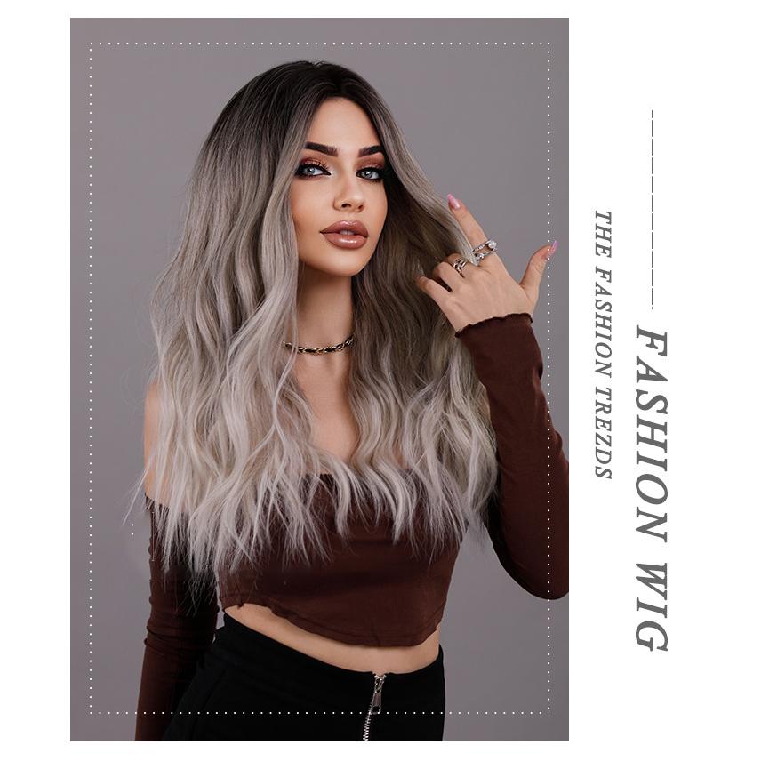 Жен. 63 см Волосы Искусственные волосы Серебристо-белые волосы Длинные волосы Длинные вьющиеся волосы Розовые волосы Сетка Головные уборы Полный головной убор Натуральный Настоящий парик