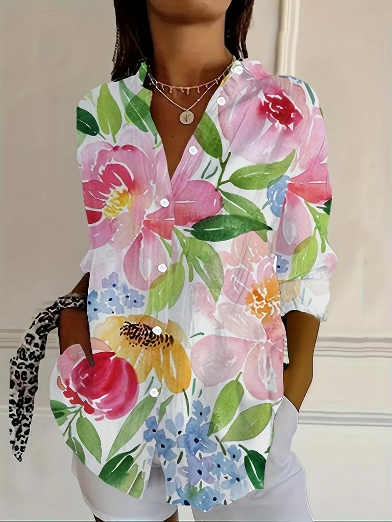 Fashion Large Size Printed Long Sleeve Casual Shirt