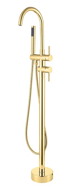 ILLUSION I light gold floor-standing bathtub tap from Besco