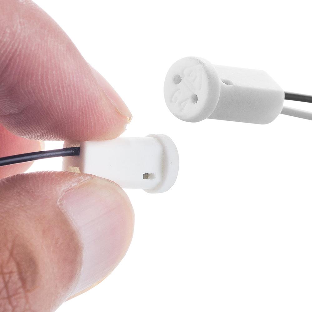 10Pcs G4 Base G4 Socket Holder Ceramic Head Wire Special Connector for Light-emitting Diode Halogen Lamp