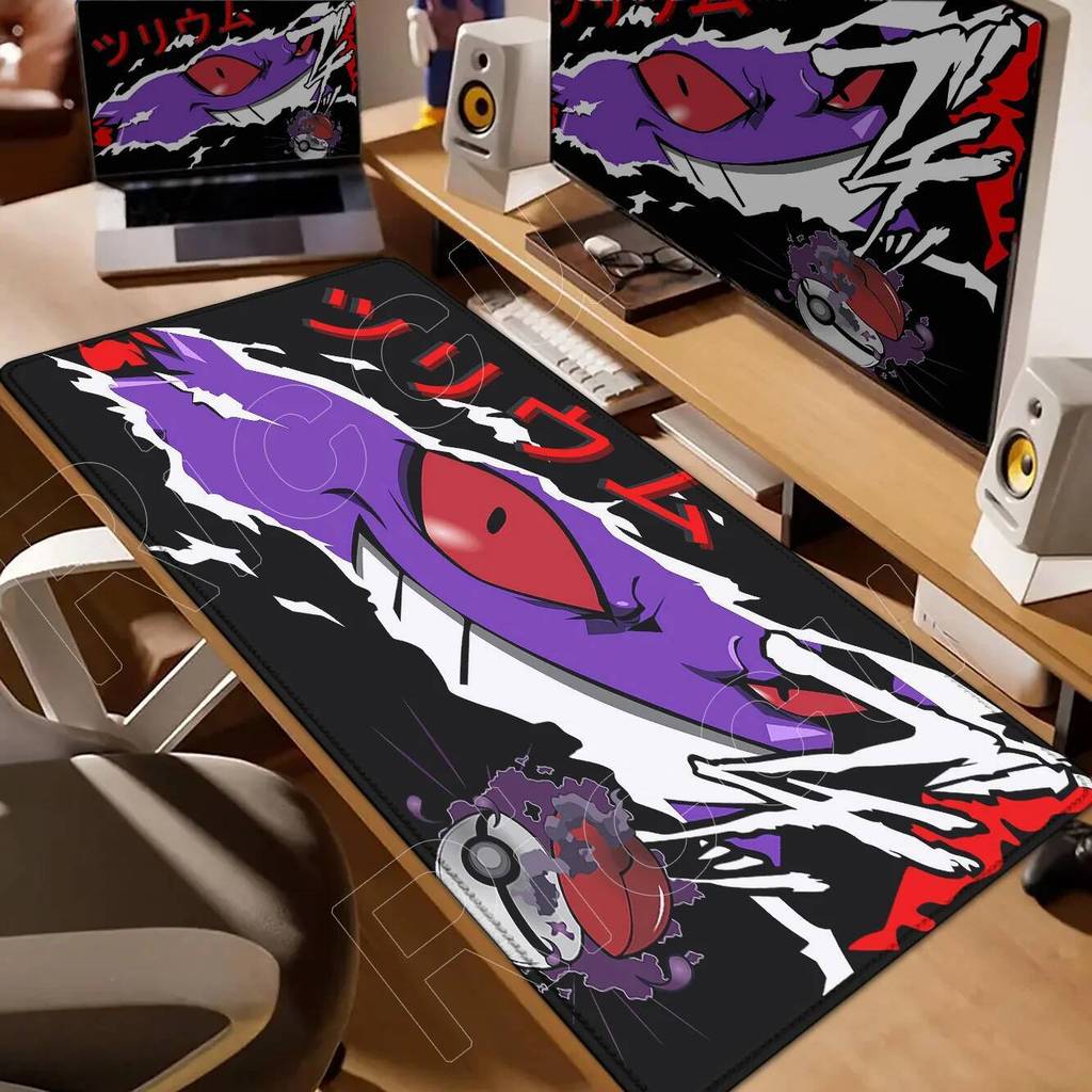 New Wallpaper Anime Gengar Mousepad Laptop PC Ppokemon Game Keyboard Mat XXL Extend Desk Mat HD Kawaii Nonslip Rubber Mousepad