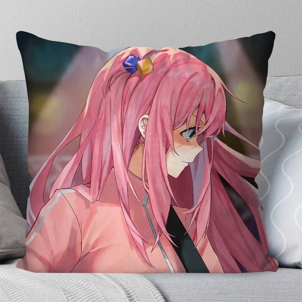 Gotou Hitori Anime BBocchi The Rock Pillow Case Fashion Square Pillowcase Bedroom Sofa Room Ins Decoration Leisure