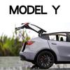 1:24 Tesla Model Y Model 3 Model S Металлический литой игрушечный автомобиль-модель Звук и свет Детская игрушка Коллекционные предметы Подарки на день рождения
