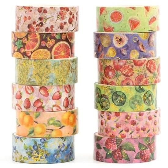 Washi tape basic pattern 12 roll set Gold foilSilver foil stamping charming masking floral geometric ideal plannersscrapbooksDIYgift wrapping 15mm2m