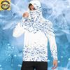 Мужская повседневная рубашка с капюшоном и геометрическим принтом, длинным рукавом, для защиты от солнца, из легкой дышащей ткани, для активного отдыха