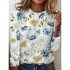 2025 New Floral 3d Print T-Shirt Casual Crew Neck Long Sleeve T-shirt Women's Clothing Fashion Casual Oversized Tops Tees Female