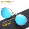 aoron Round Frame Polarized Sunglasses Fashion Design Metal Anti Glare UV400 Driving Fishing Cycling Sport Glasses for Men Women