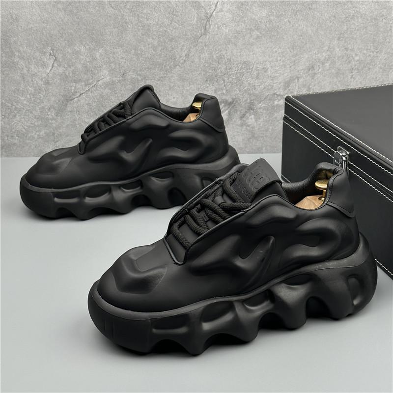 Модный тренд Высокие кроссовки Новый дизайнер Мужские Белые Черные Толстая подошва Все сочетающиеся туфли Mlae Повседневные лоферы Мокасины Мужские Рок Кроссовки для ходьбы