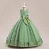 Girls Long Satin Bow Princess Dress Kids Formal Party Gown 8-14 Years Multiple Colors