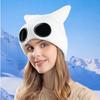 Plush Lining Winter Beanie Windproof Skullies Hat Fashion Knitted Goggles Hat  for Women