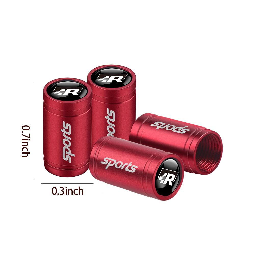 For VW R Golf 6 Jetta Bora Mk4 GTI GTD Tiguan Passat Touran Polo 4pcs Car Wheel Tire Valve Caps Stem Case With Logo Auto Styling