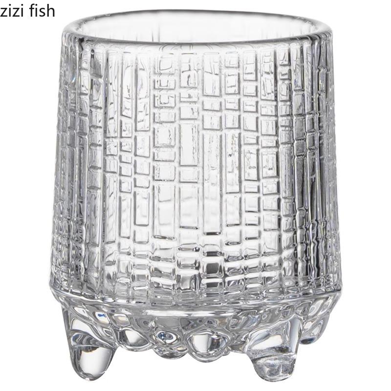 Transparent Glass Three Legged Cup Creative Small Capacity Baijiu Cup Foreign Wine Cup Tea Cups Irregular Drinking Utensils