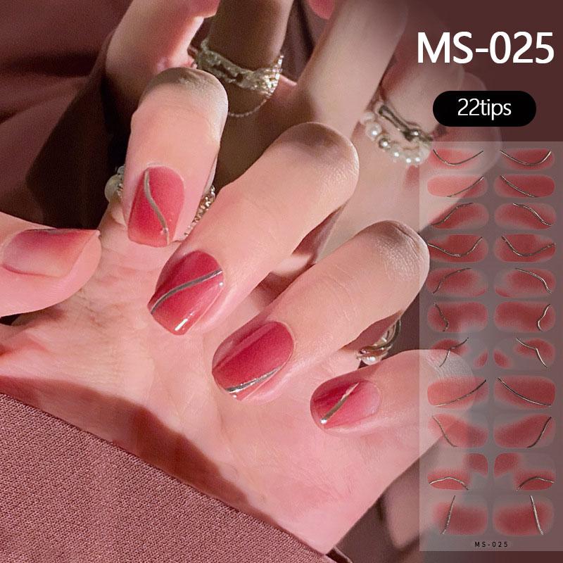 Milky Jelly White Full Cover Nail Stickers Fashion Gradient Adhesive Heart Nail Polish Wraps Women DIY Manicure