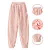 Winter Pajama Pants Thick Plush Elastic Waist Loose Keep Warm Leg-Binding Design Unisex Homewear