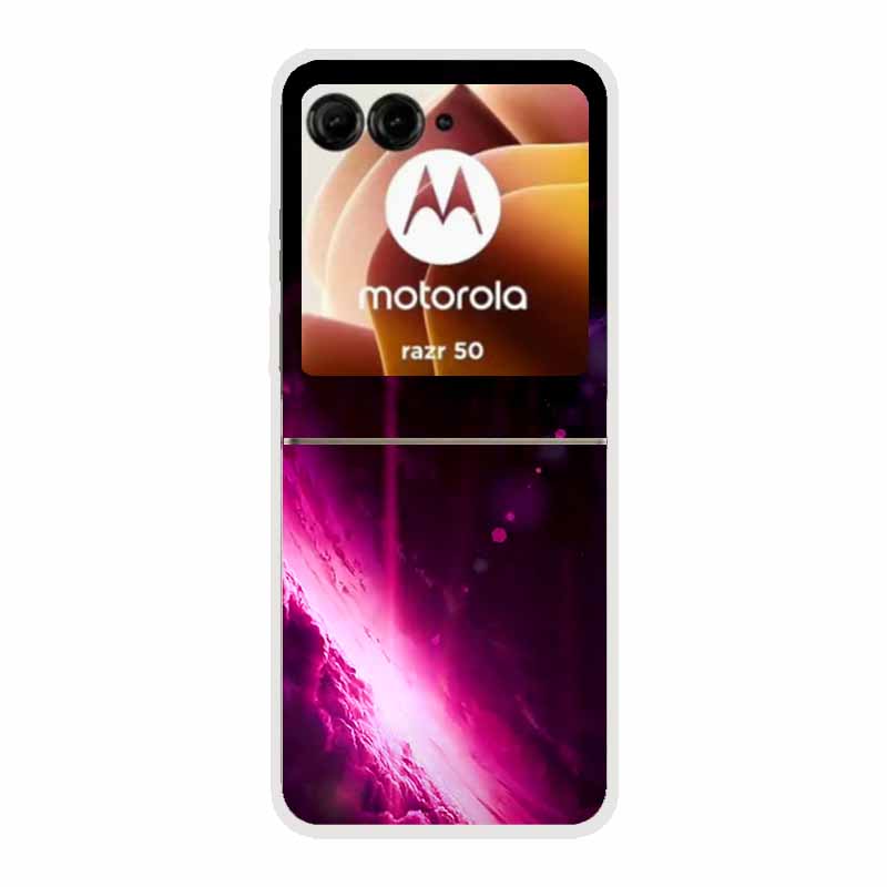 Чехол для Moto Razr 50 Прозрачный Пластик Жесткий Окрашенный Космический Прозрачные Чехлы для Телефона для Motorola Razr 60 50 Coque Razr 2024 PC Чехлы