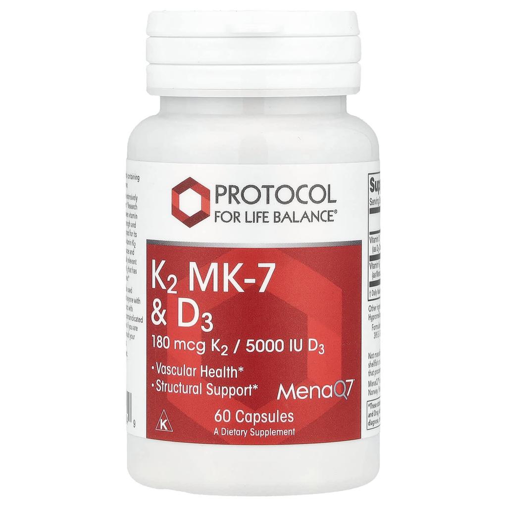 Protocol for Life Balance, K2 MK-7 и D3, 60 капсул