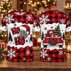 HO HO HO Santa Claus Graphic T Shirt  Buffalo Plaid Christmas Print Short Sleeve Crew Neck Funny Xmas Holiday Party Tee