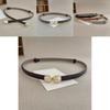 Sophisticated Leather Belt For Women With Simple Pearl Metal Buckle For Work Or Casuals