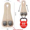2 Pack KAFANLIN Car Headrest Hooks For Purses And Bags Cute Leather Car Seat Back Head Rest Double Hooks For Bags Cute Pink Beige Car Accessories