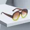Fashionable Oversized Frame Sunglasses Circular Double Beam Glasses Gradient Lenses Women'S Glasses Sunglasses For Women