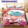3pcs KPop Demon Hunters SAJA BOYS2 Design Cover Set - HD Printed Bedding with 1 Cover and 2 Pillowcases - Perfect for Home and Dorm Decor