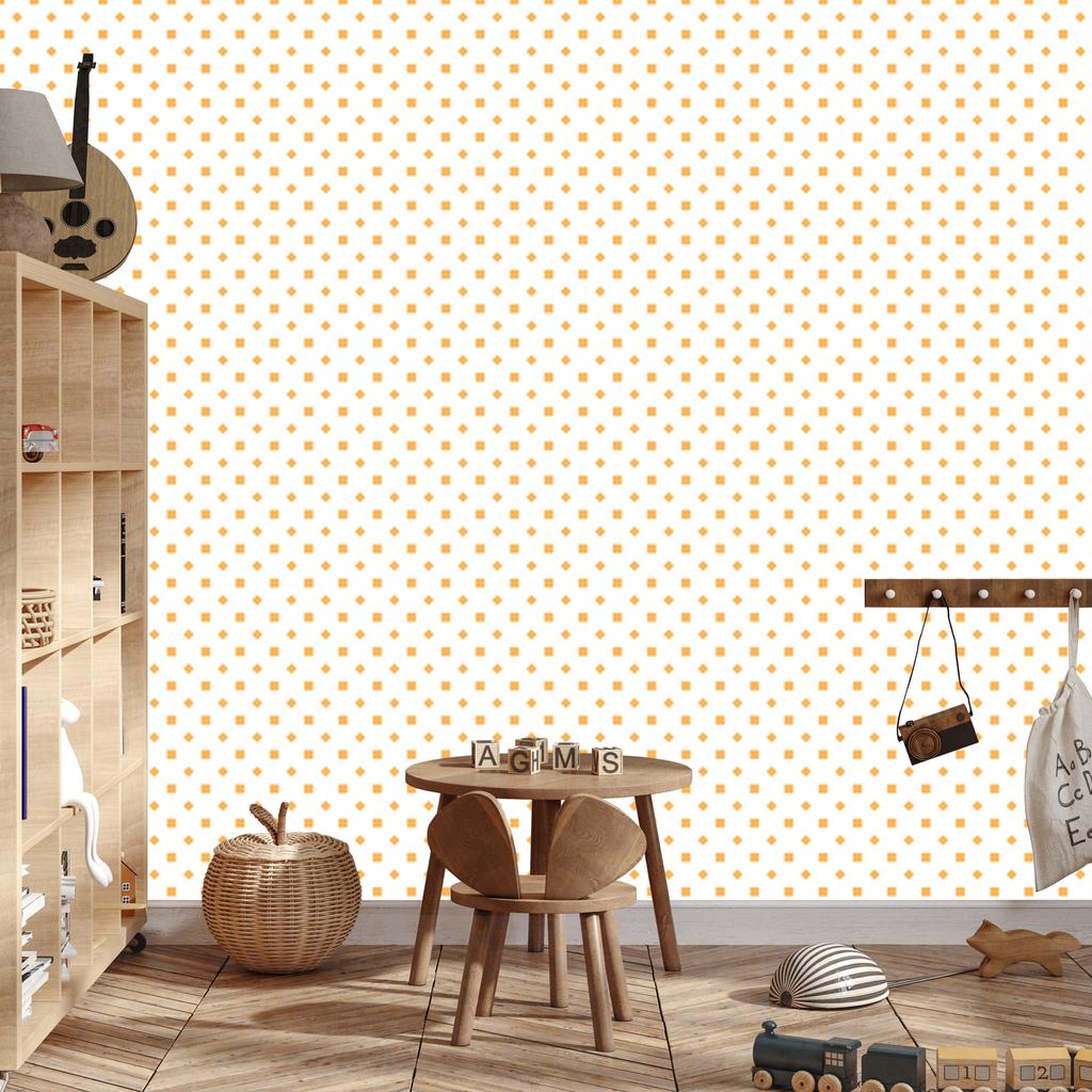 White and cream dots wallpaper, small detail for living room and bedroom 50x1000