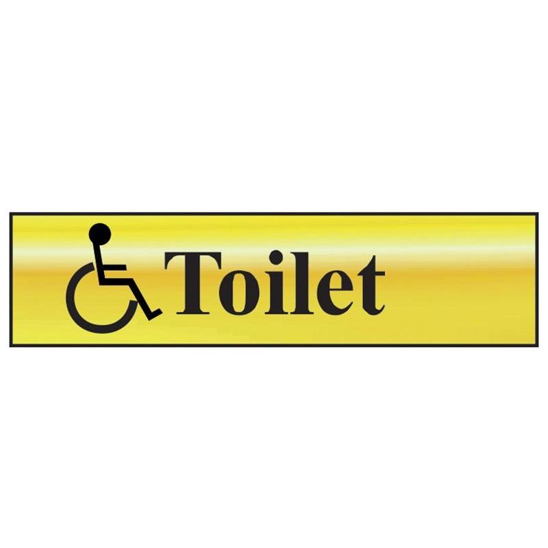 Scan Disabled Toilet - Polished Brass Effect 200 X 50mm