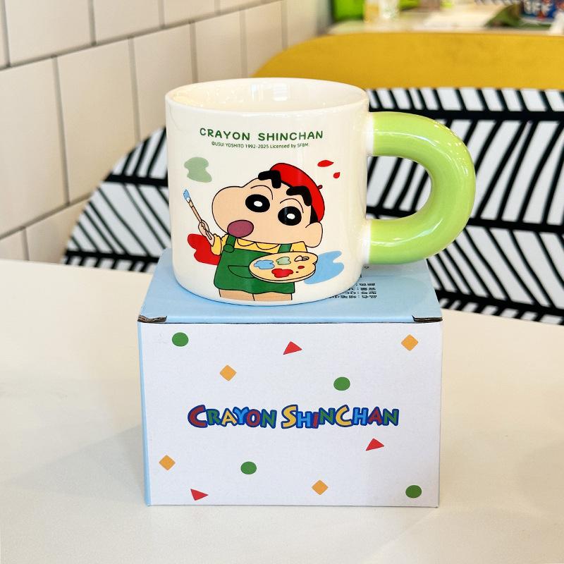 Crayon Xiaoxin Cartoon Ceramic Cup, New Couple Mug, Household Water Cup, Birthday Gift, High Value