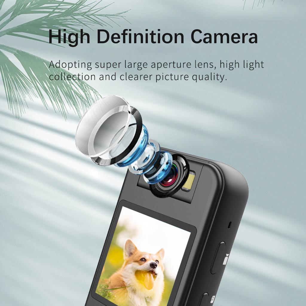 2K Body Camera with Audio and Video Recording Wearable Body Cam WiFi Camera Camcorder with 180 Degrees