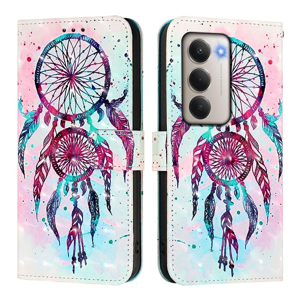 For Xiaomi Redmi 15 4G (EU) (171mm) Leather Case Pattern Printing Wallet Stand Mobile Cover with Strap