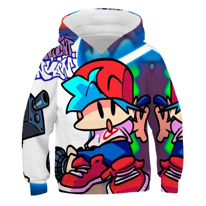 Hot Anime Game Friday Night Funkin 3d Print Hoodies Sweatshirts Boys Girls Fashion Hooded Pullover Cartoons Kids Unisex Clothing