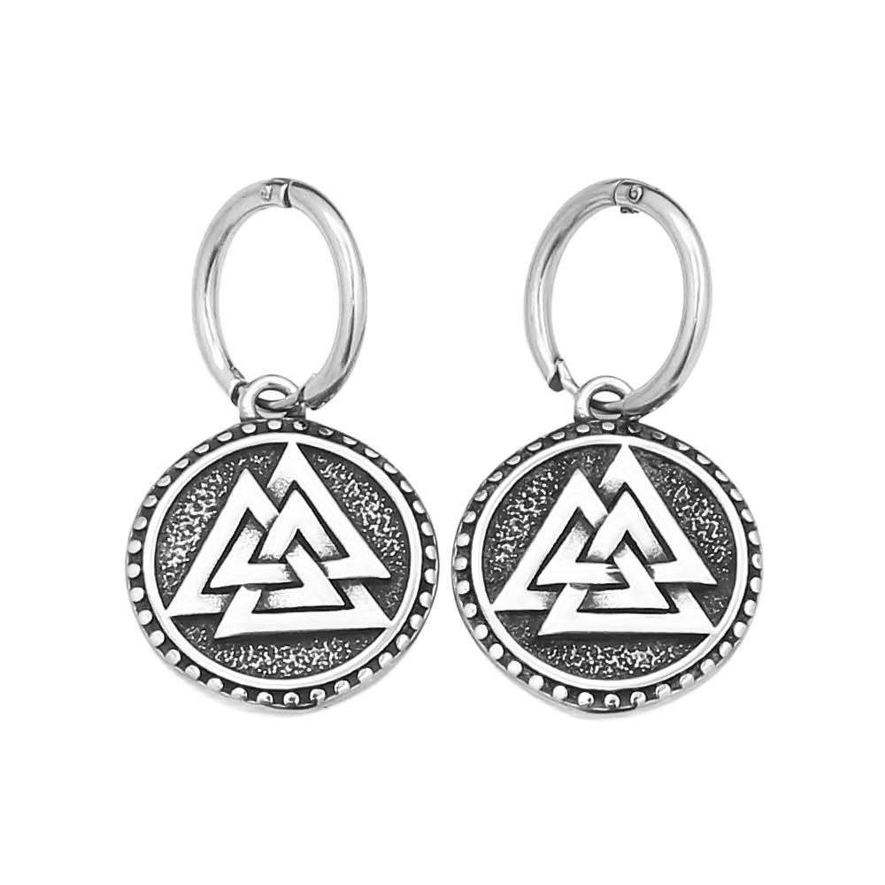Vikings Valknut Rune Earrings Stainless Steel Viking Trinity Amulet Earrings For Men Women Fashion Jewelry Gift Wholesale 5