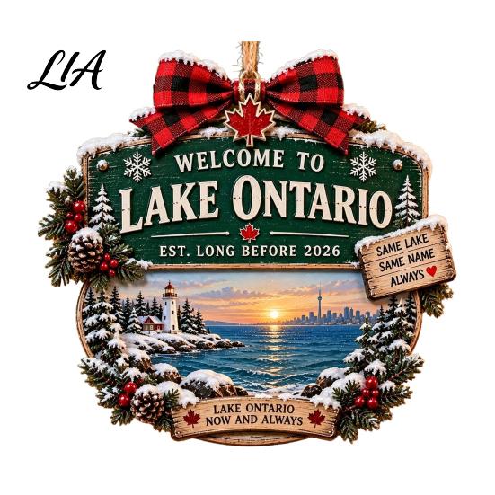 Christmas Party Ornament Lake Ontario Forever Ornament, Now And Always Acrylic Hanging Decoration, Decor Pendant for House