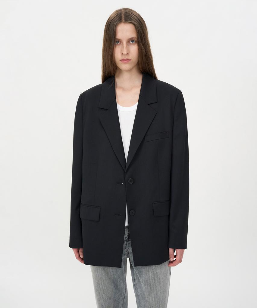 Insilence Women Minimal Oversized Blazer Black