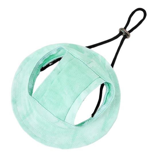 Tie-dye Dog Bucket Hats with Ear Holes Adjustable Round Brim Outdoor Sun Protection Cap for Small Medium Dogs And Cats