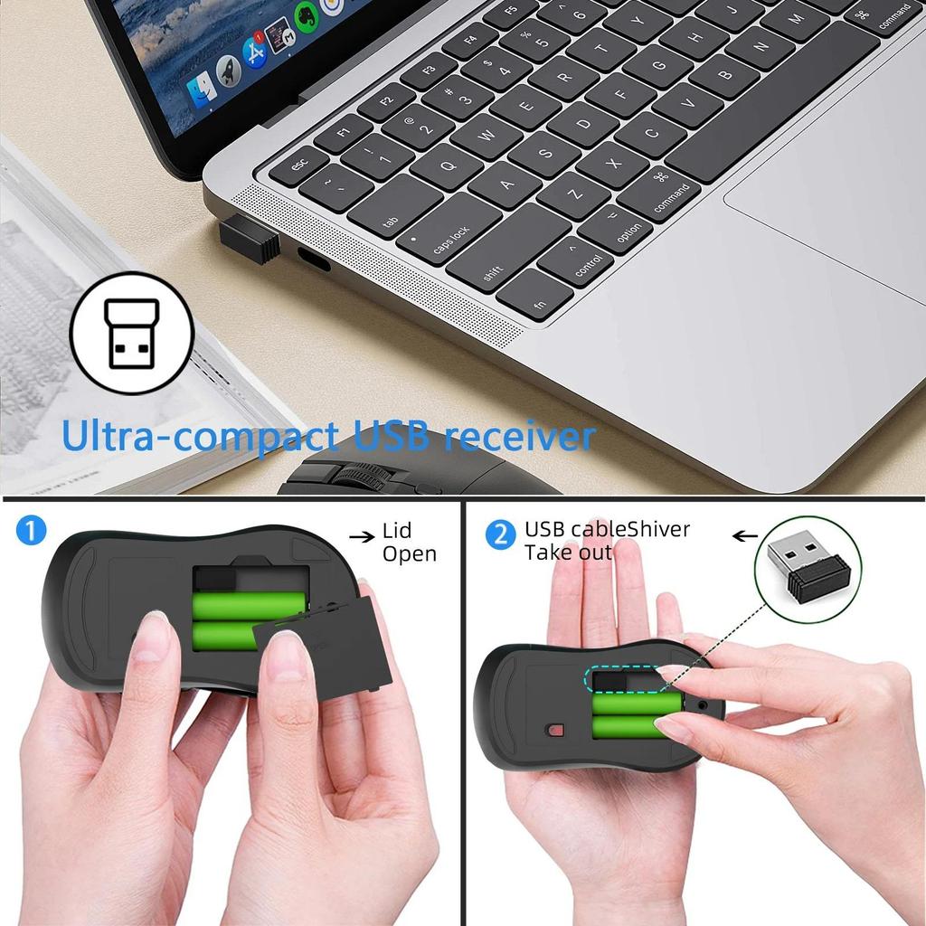 Беспроводная игровая мышь 2.4G USB бесшумная мышь Мыши 3 уровня 1600 DPI Мышь для ПК Компьютера Ноутбука Macbook Pro