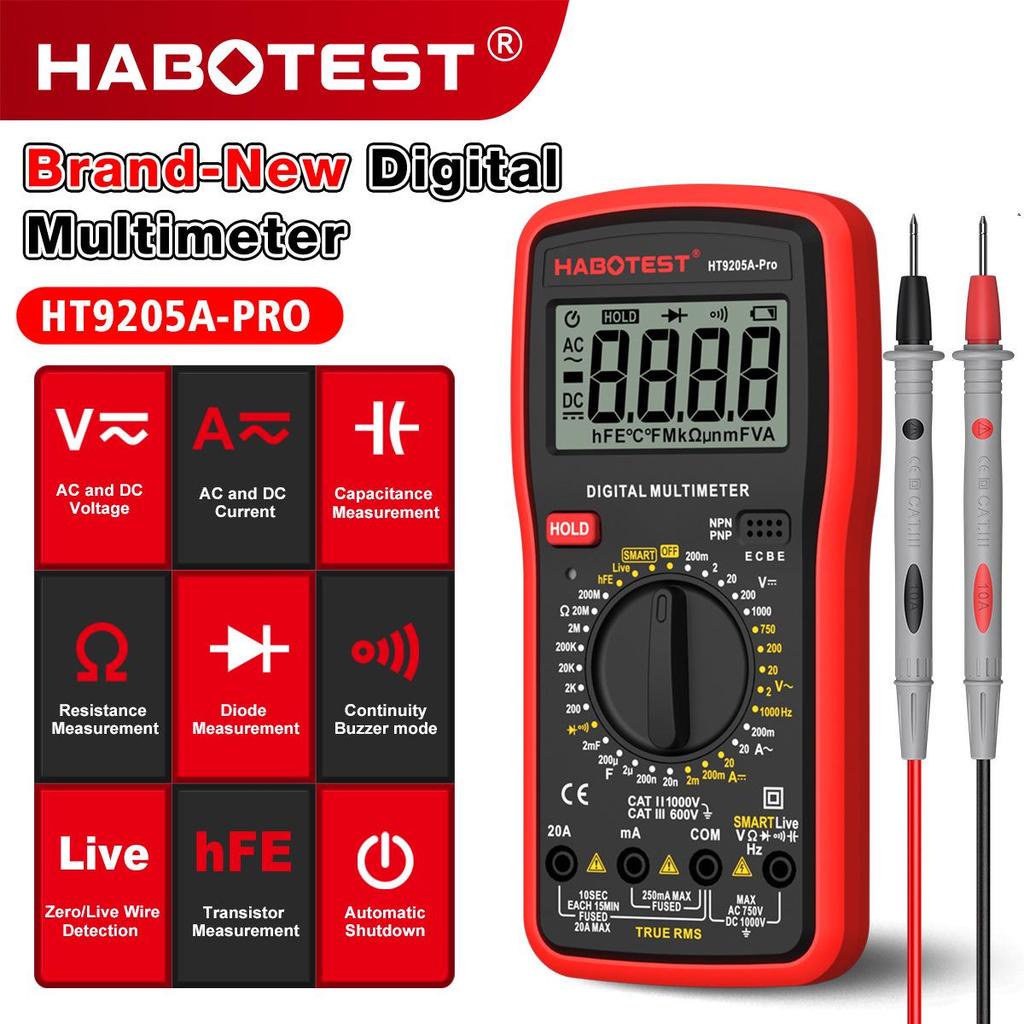 HABOTEST HT9205APro High Precision Multifunctional Electrician's Multimeter for Household and Industrial Use
