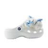Crocs Классические клоги на платформе EVA Синий Шляпа Кролик Школьный стиль Дырочные туфли Унисекс Белый