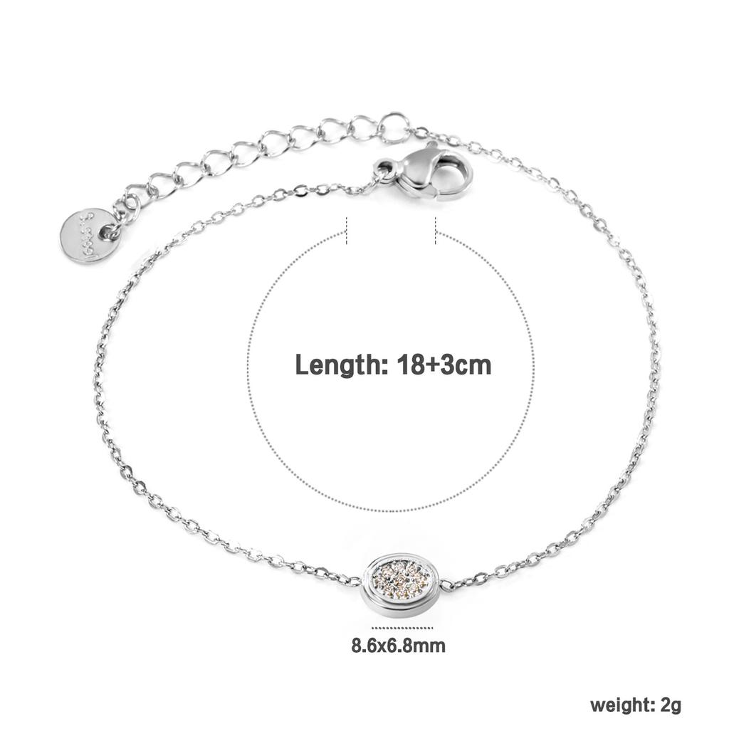 Light Luxury Zircon Bracelet Heart Oval Geometric Design Fashion Jewelry For Women