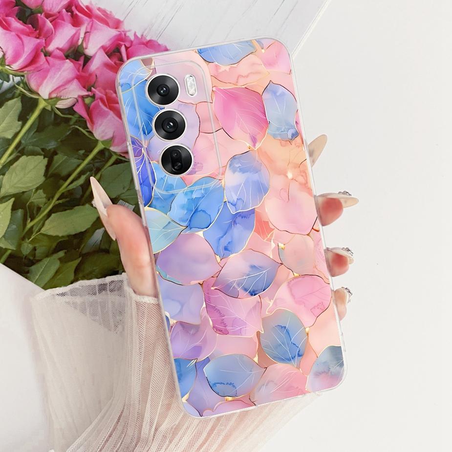 For Oppo Reno12 Pro Case CPH2629 Luxury Flowers Butterfly Painted Cover Soft Silicone Case For Oppo Reno 12 Pro Reno12 5G Fundas