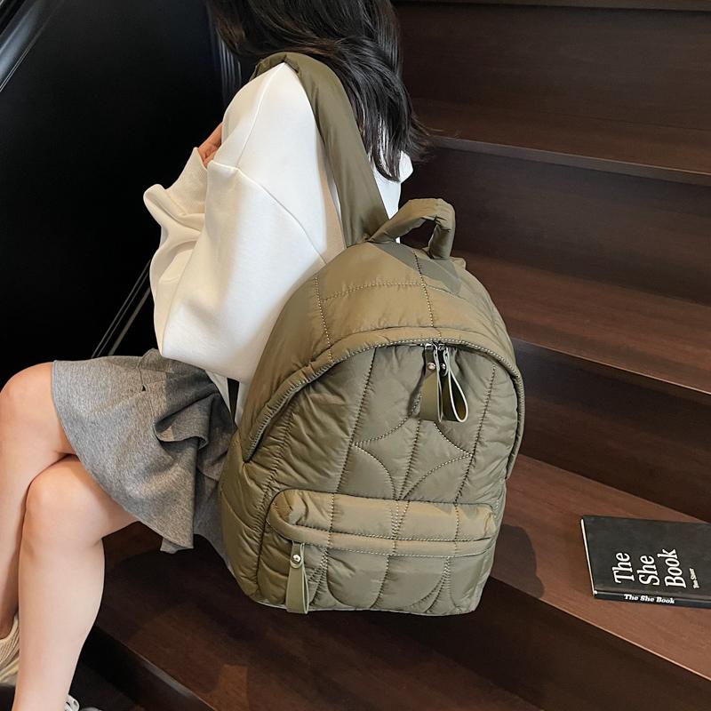 Ultralight Space Down Backpack Women School Backpack Bag Girls Fashion Trend Lightweight Cotton Travel bag Cotton Shoulder Bags
