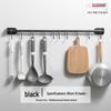 Stainless Steel No-Drill Wall-Mounted Kitchen & Bathroom Utensil Rack with Movable Hooks