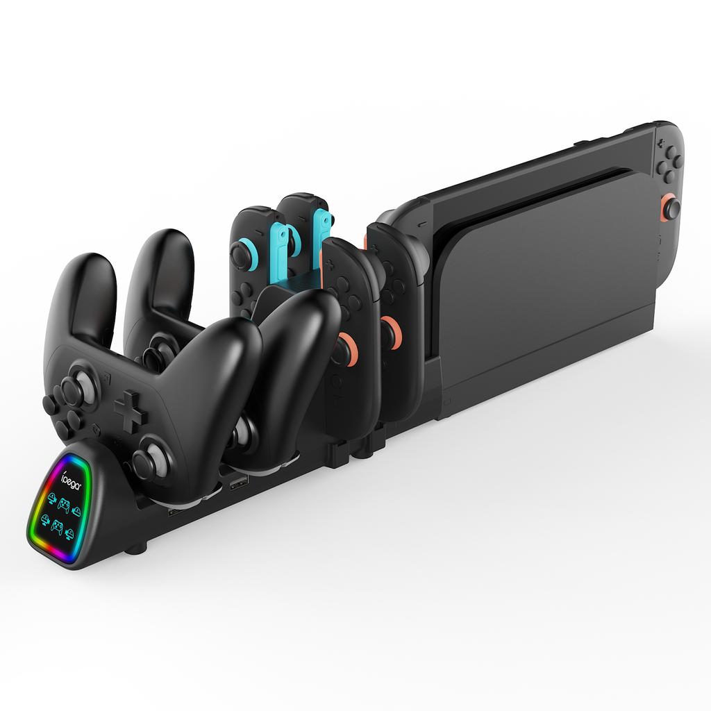 IPEGA PG-SW2187 10 in 1 RGB Charging Dock for Nintendo Switch/Switch 2 Joypad and Pro Controllers