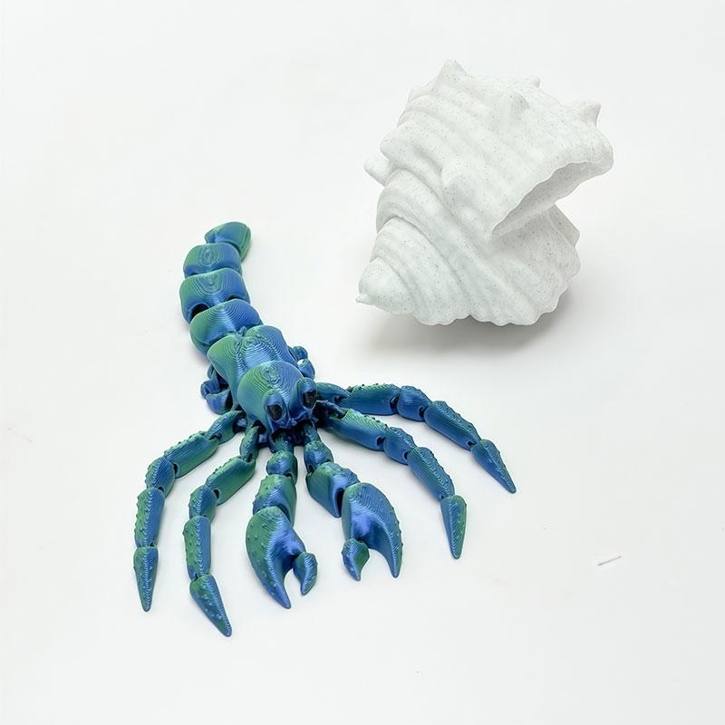 Шарнирная модель рака-отшельника, 3D-печать, подвижные суставы, крутой настольный креативный орнамент, забавное украшение для дома, комнаты, поделки, произведение искусства